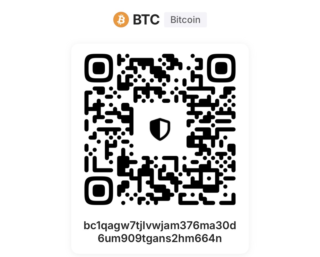 Selected wallet QR code