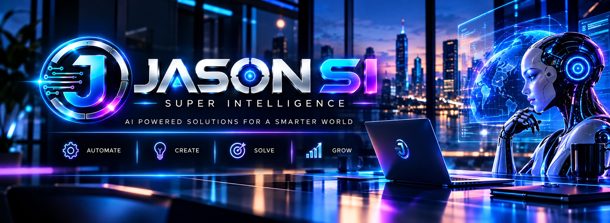 JASON SI — Super Intelligence. AI powered solutions for a smarter world. Automate, create, solve, grow.