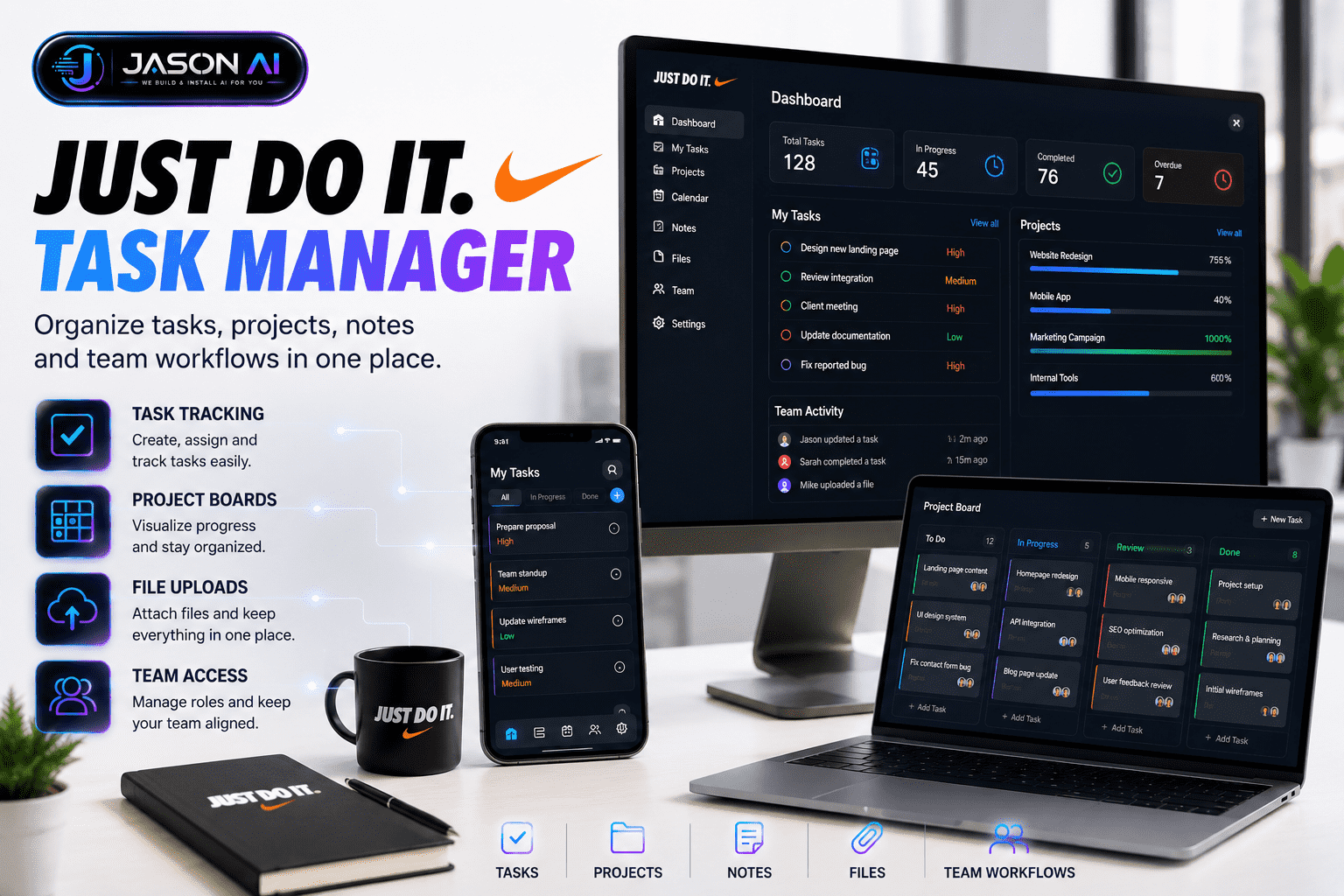 Just Do It Task Board system view